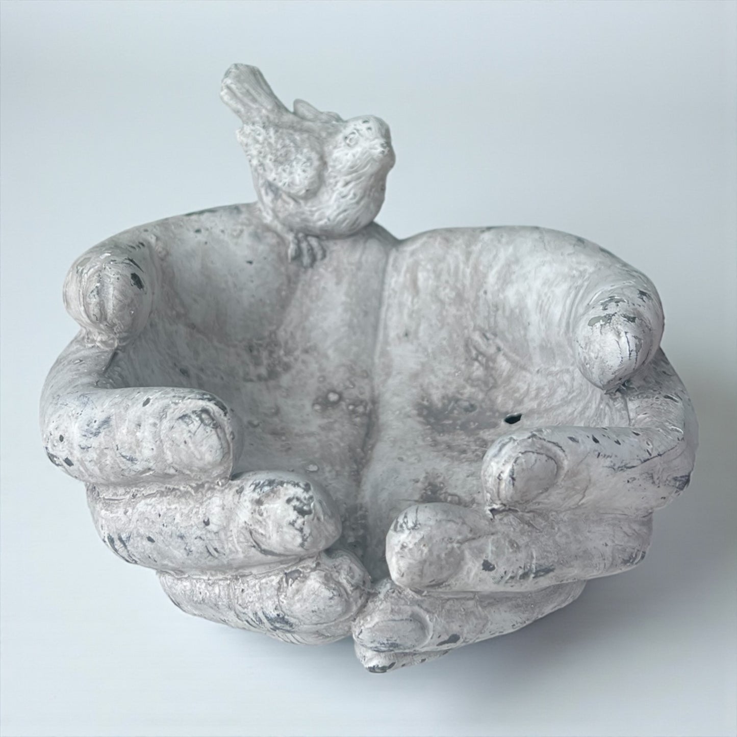 HANDCRAFTED OPEN HANDS BIRD FEEDER