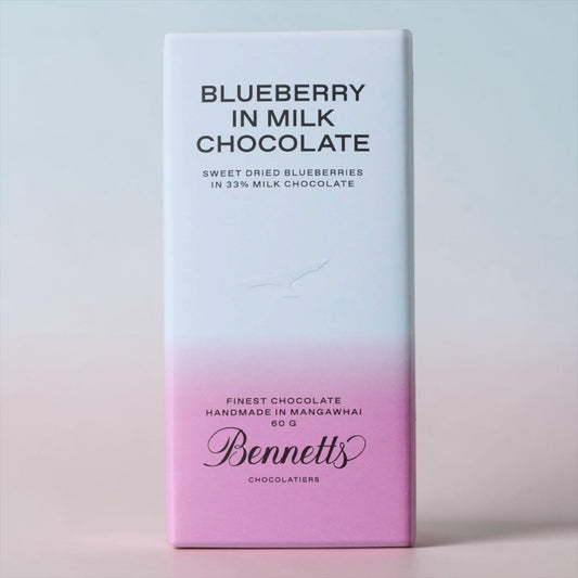 BENNETTS OF MANGAWHAI BLUEBERRY IN MILK CHOCOLATE