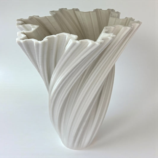 Porcelain 3D Vase – White