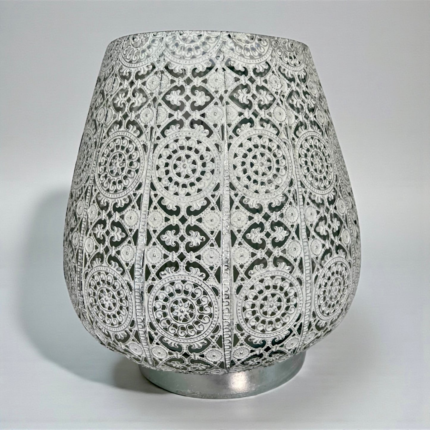 Decorative Lantern – Silvery White Large