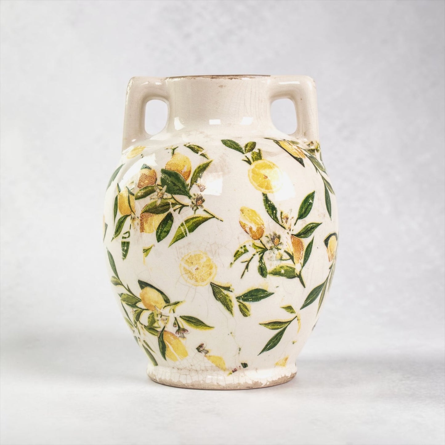 Lemon & Leaves Ceramic Urn