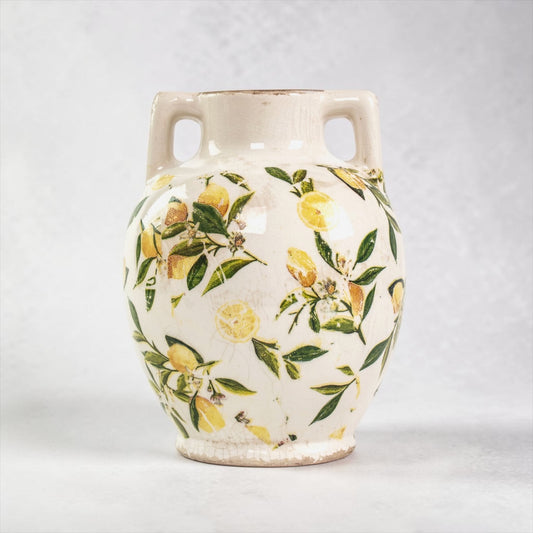 Lemon & Leaves Ceramic Urn