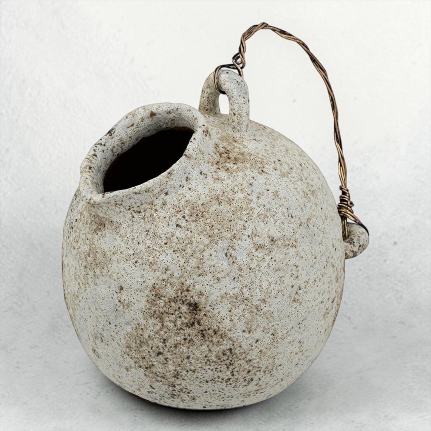 Hand - Pulled Decorative Jug with Wire Handle