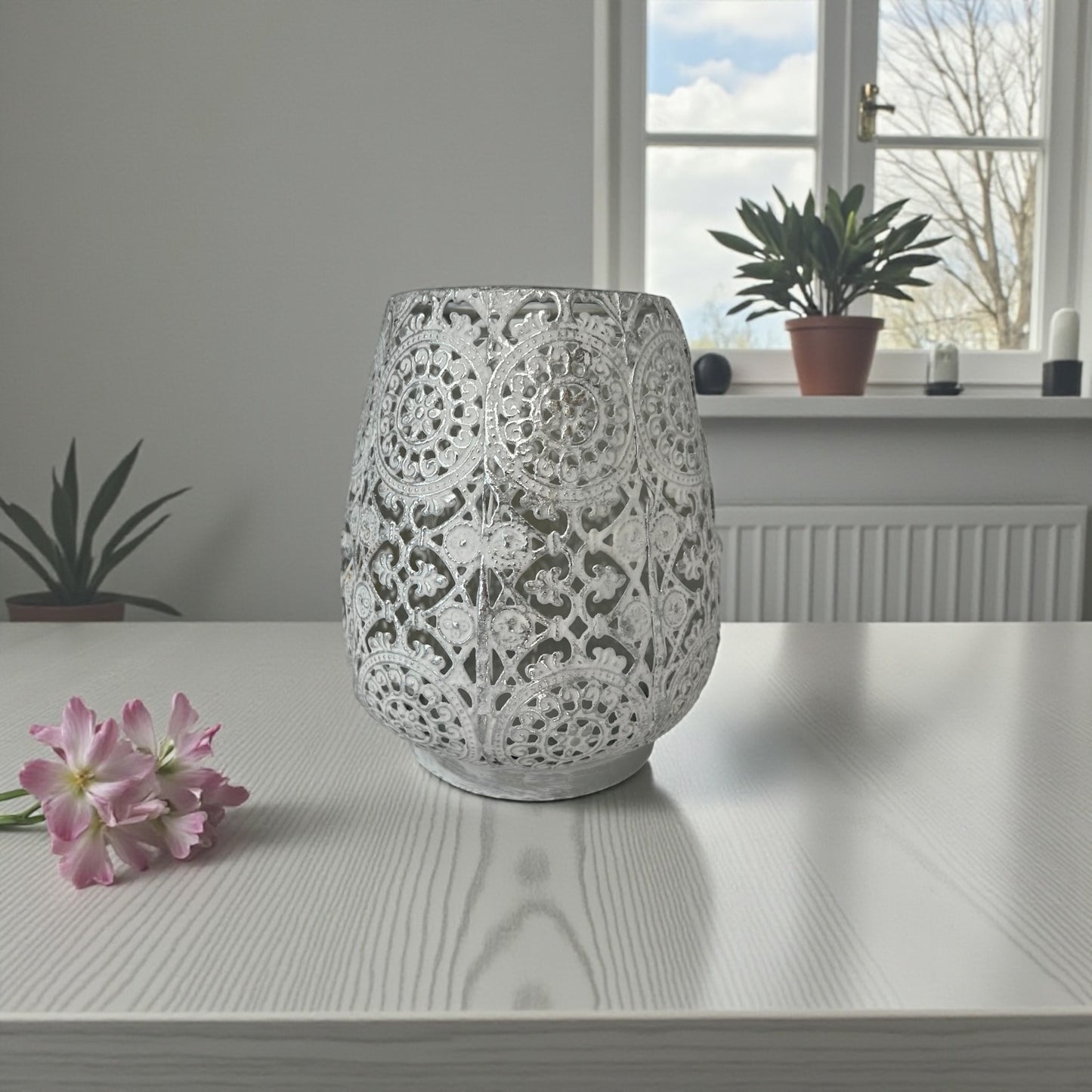 Decorative Lantern – Silvery White